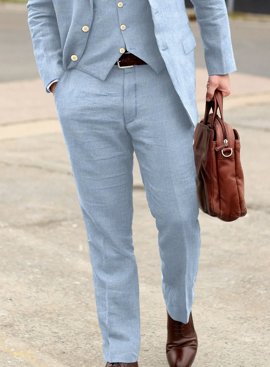 Tropical Blue Linen Suit