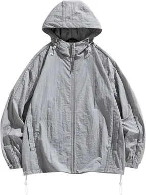 Upf 50  Sun Protection Jackets For Men Women Outdoor Lightweight Full Zip Hoodie Jacket Long Sleeve Performance Shirt