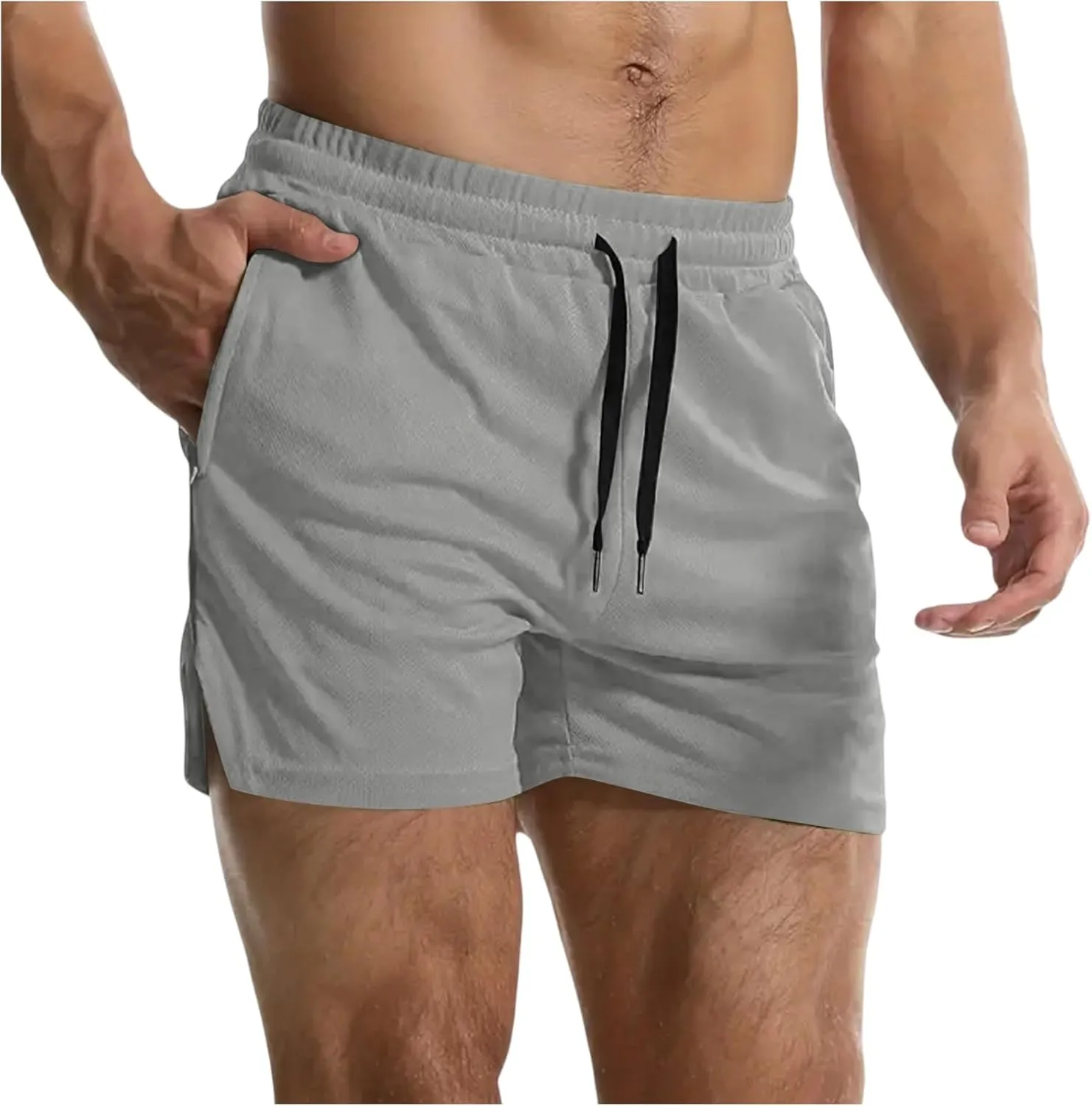 WENKOMG1 Mens Quick Dry Shorts Active Athletic Lightweight Breathable 3 Inch Running Jogging Workout Gym Shorts