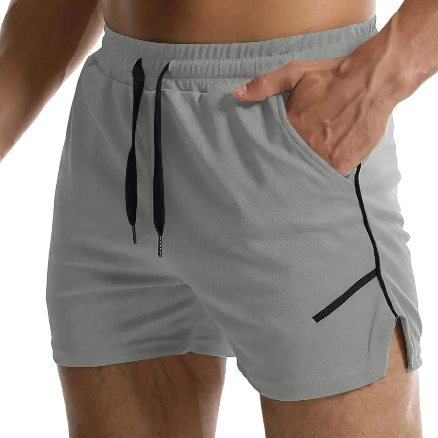 WENKOMG1 Mens Quick Dry Shorts Active Athletic Lightweight Breathable 3 Inch Running Jogging Workout Gym Shorts