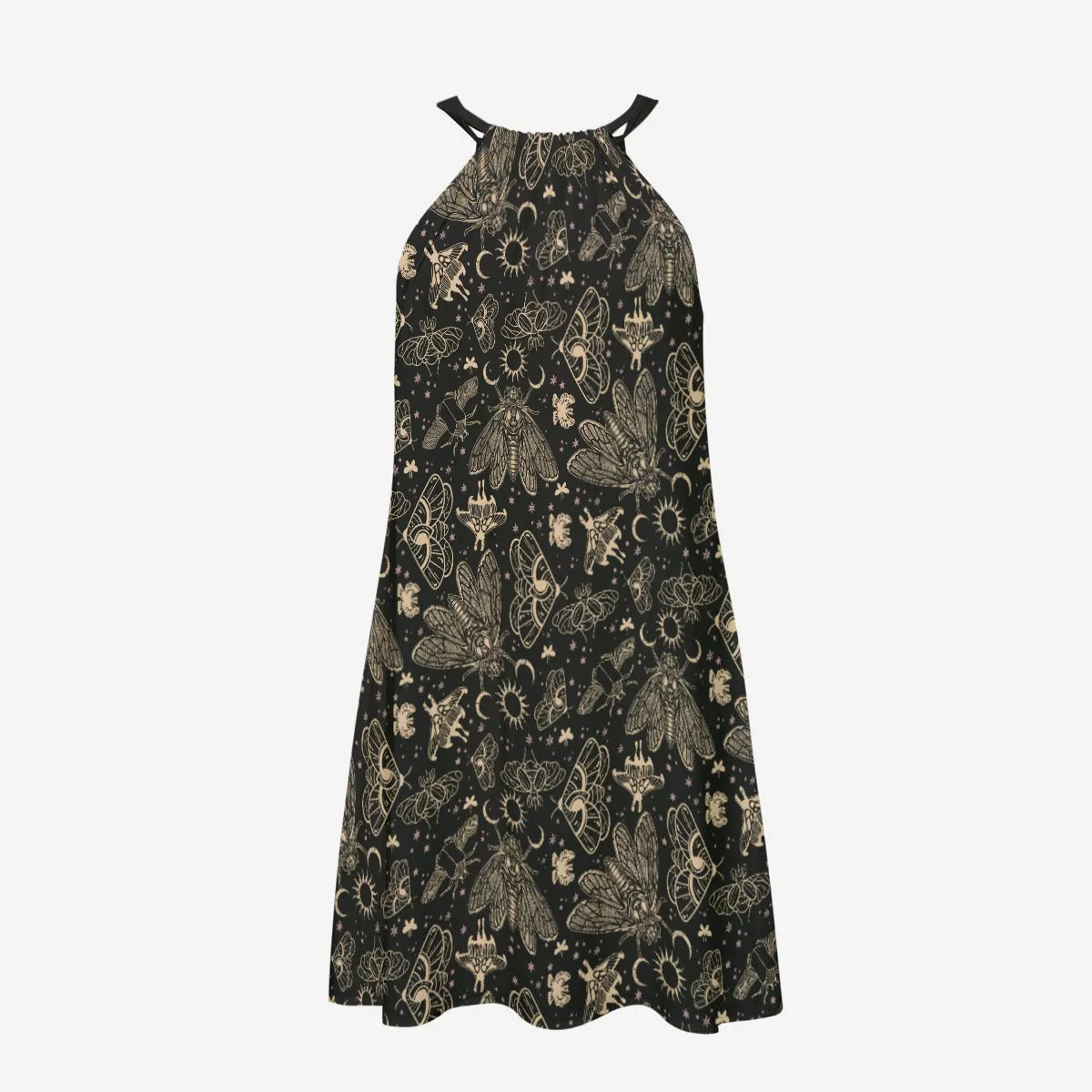 Witchy Cicada Halter Dress - Rayon