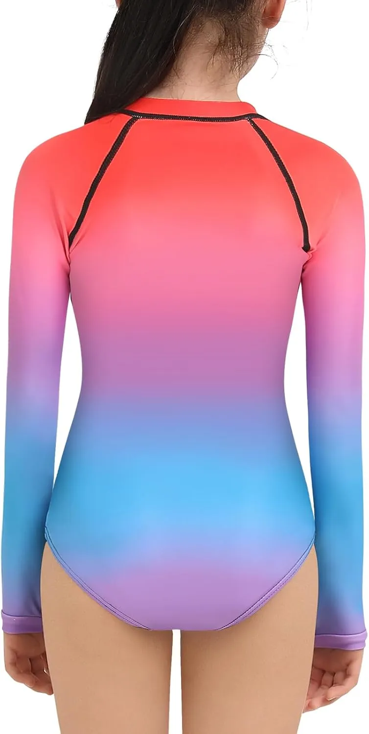 Women and Girls Matching Swimsuit: Long Sleeve One Piece Rash Guard Bathing Suit UPF 50  (Please Order Separately)