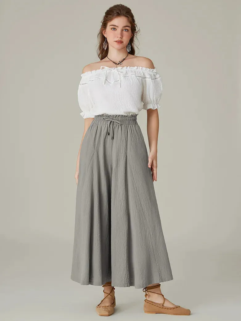 Women Cotton Palazzo Pants with Pocket