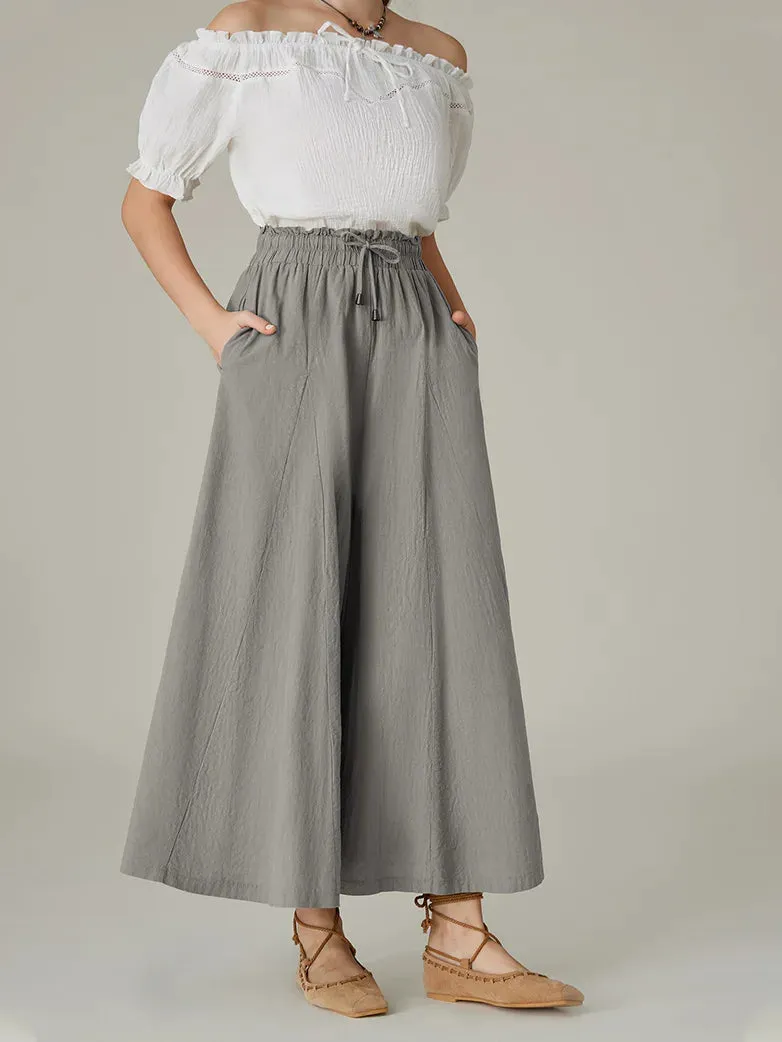 Women Cotton Palazzo Pants with Pocket