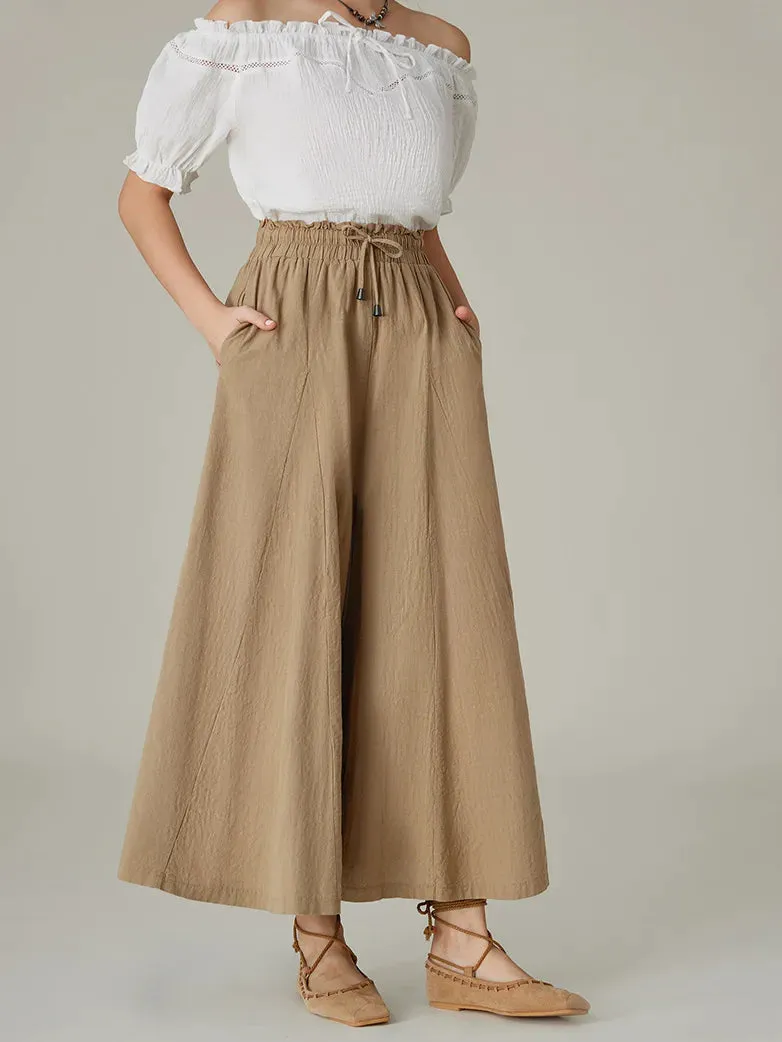 Women Cotton Palazzo Pants with Pocket