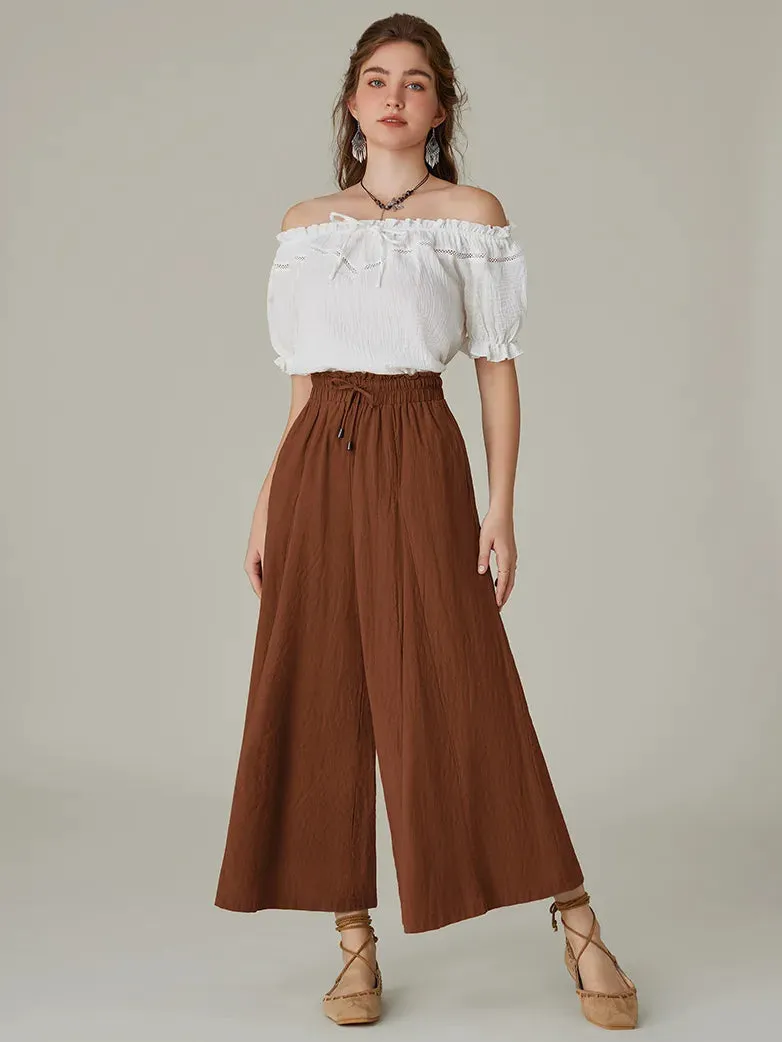 Women Cotton Palazzo Pants with Pocket