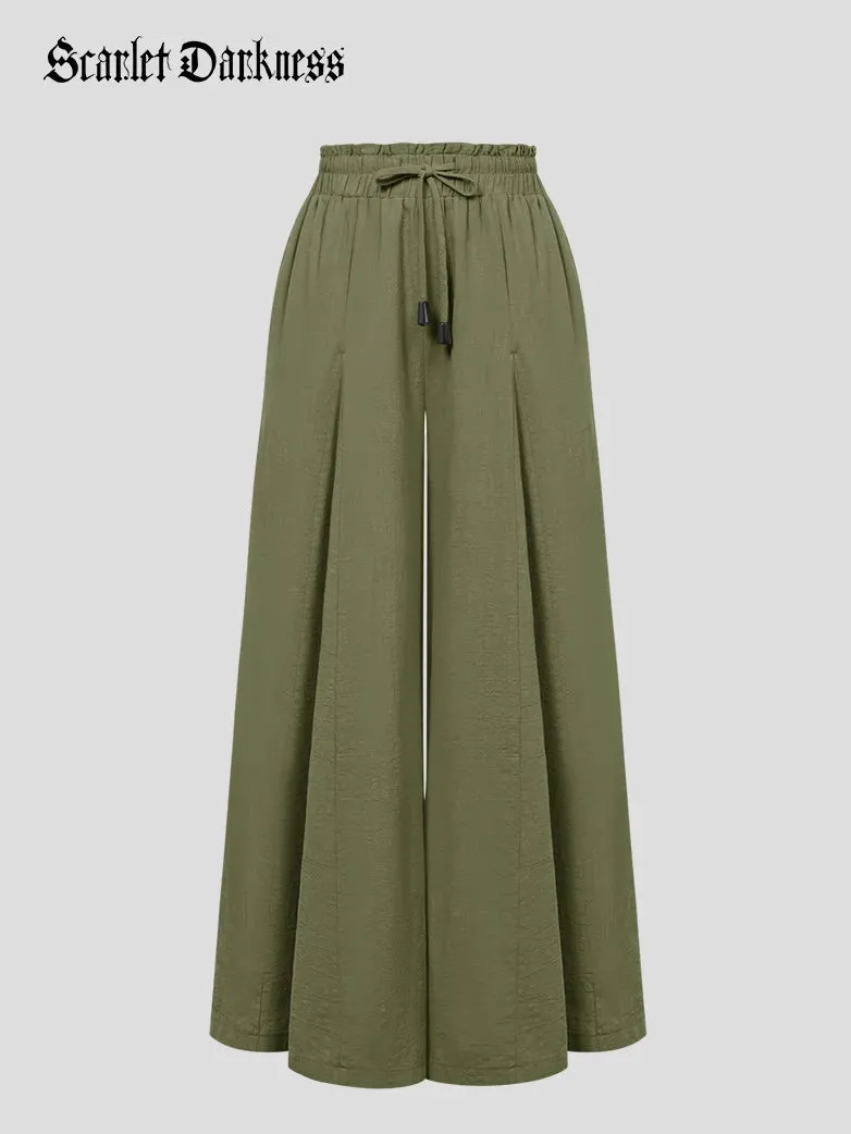 Women Cotton Palazzo Pants with Pocket