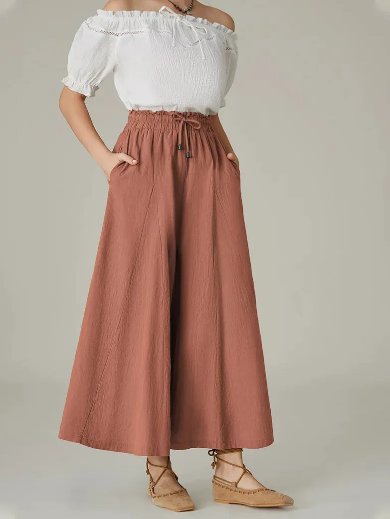 Women Cotton Palazzo Pants with Pocket