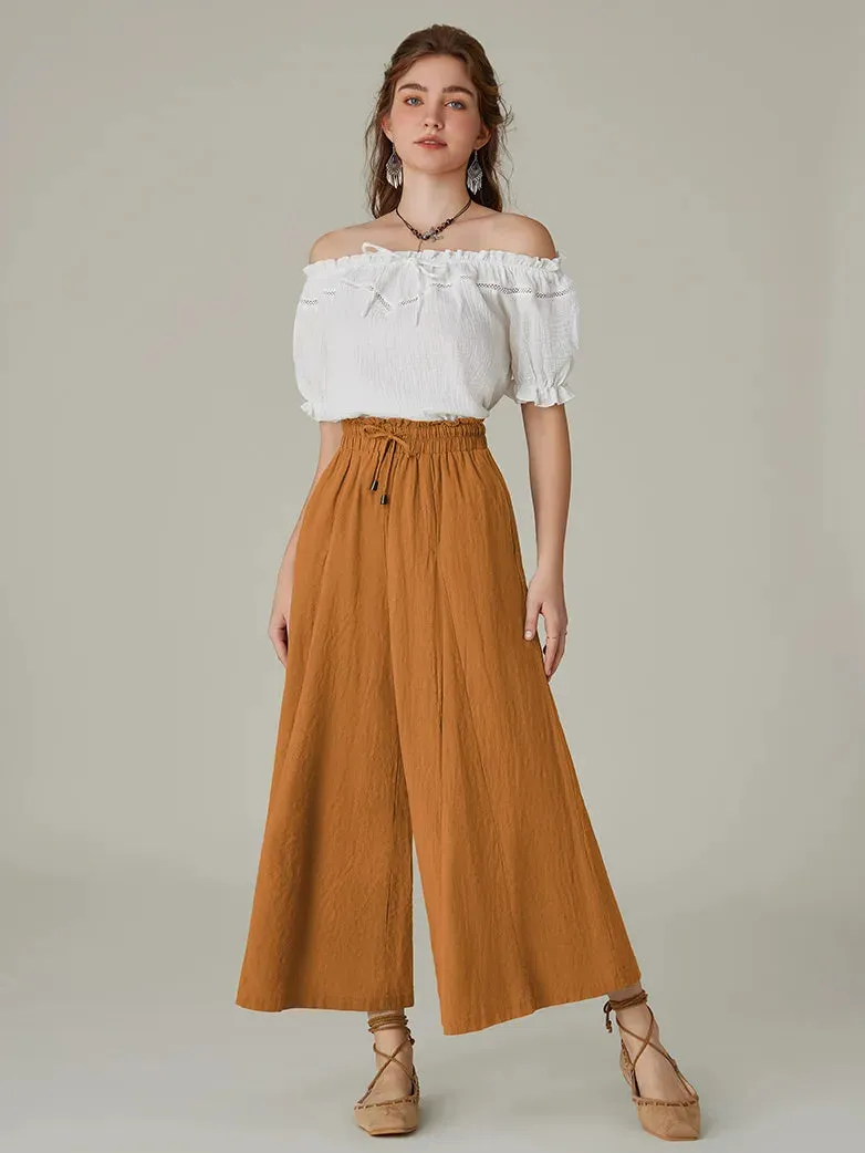 Women Cotton Palazzo Pants with Pocket