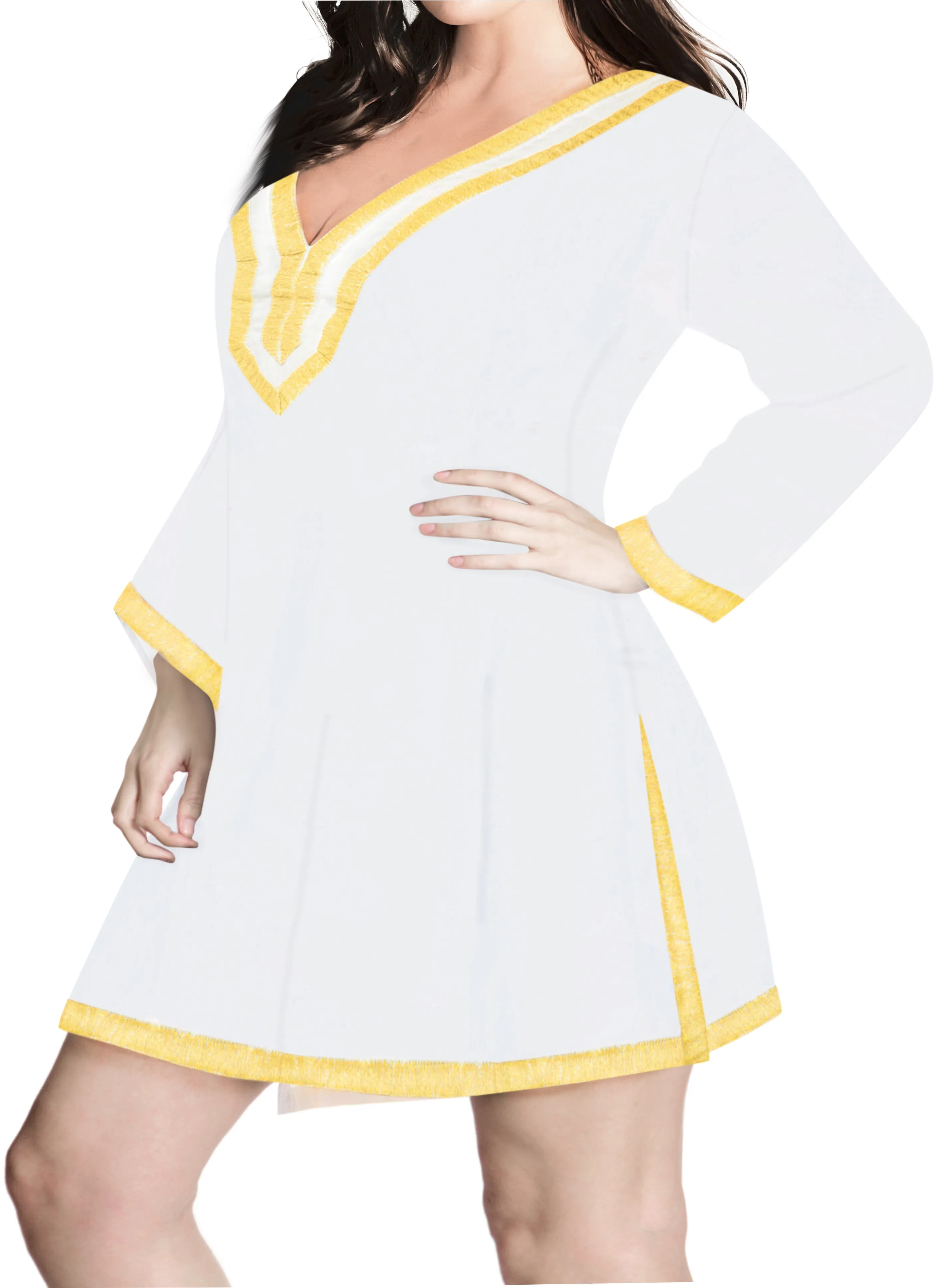Women's Beachwear Casual Kimono Swimwear Swimsuit Blouse bikini Cover up White