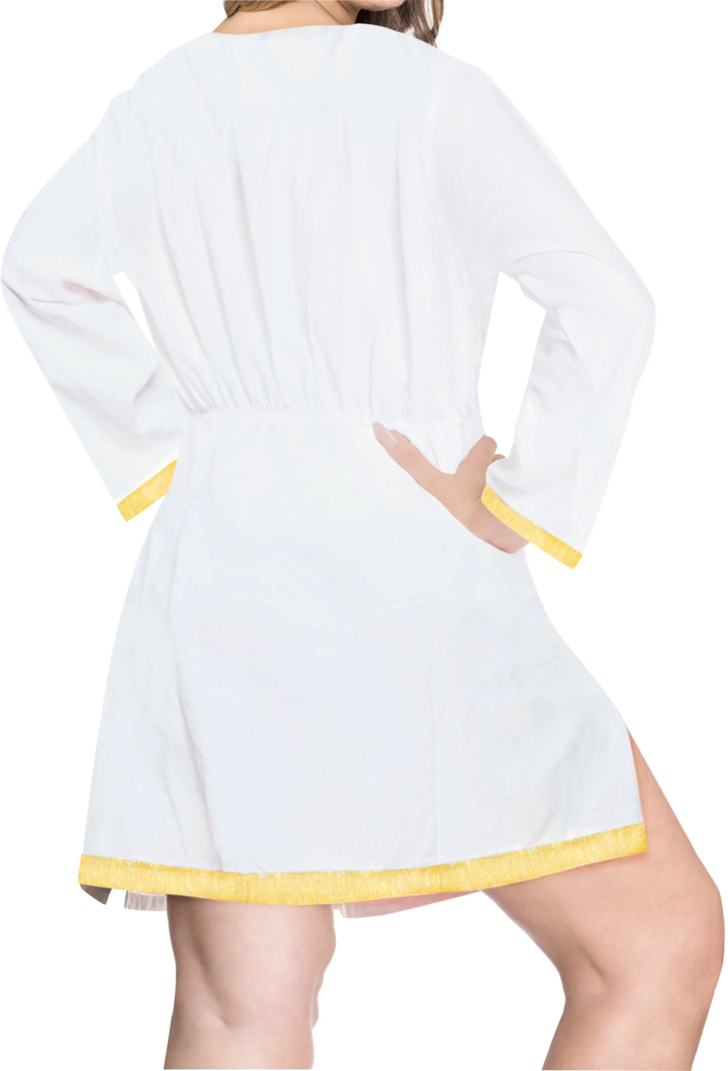 Women's Beachwear Casual Kimono Swimwear Swimsuit Blouse bikini Cover up White