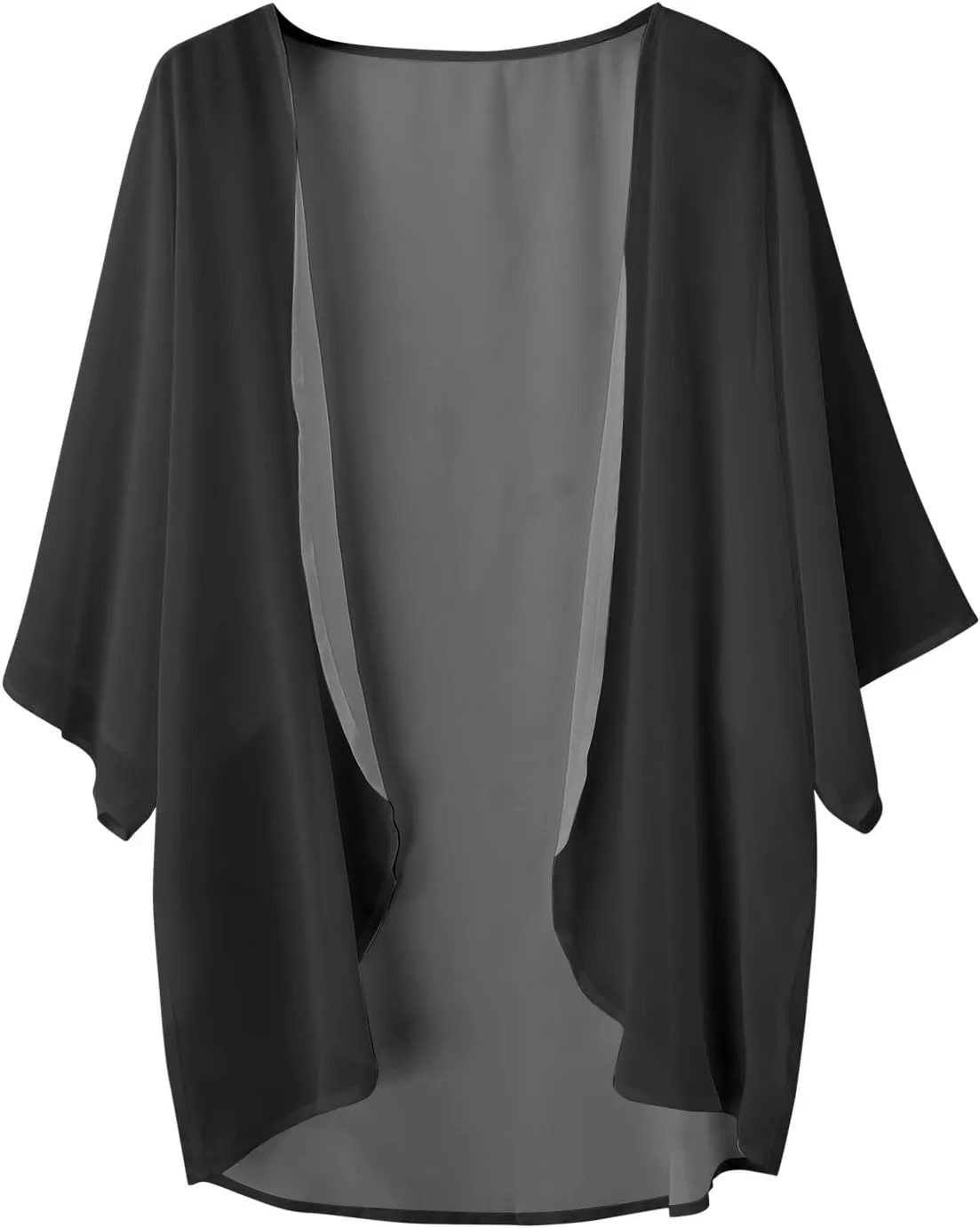 Womens Hawaiian Beach Coverup Sheer Chiffon Shirts Summer Lightweight Thin Casual Loose Open Front Tops
