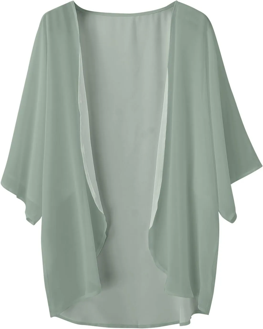 Womens Hawaiian Beach Coverup Sheer Chiffon Shirts Summer Lightweight Thin Casual Loose Open Front Tops