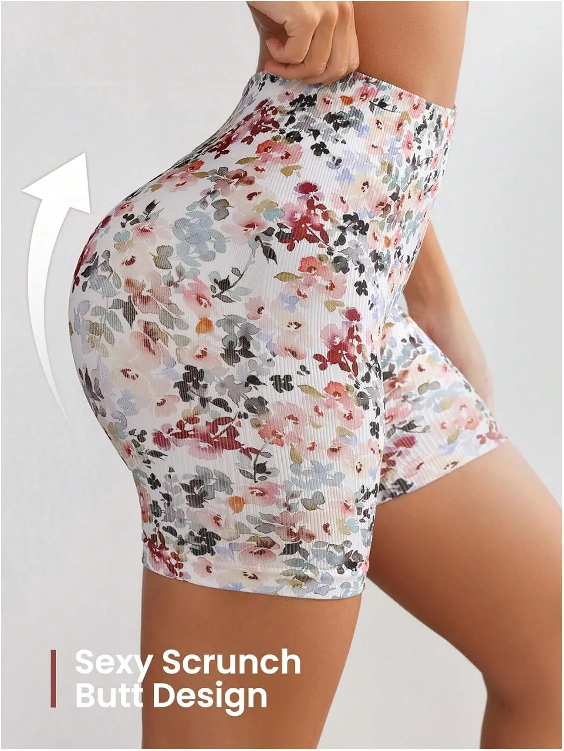 Women's Leopard Print High Waisted Sports Biker Shorts Tummy Control Stretchy Shorts