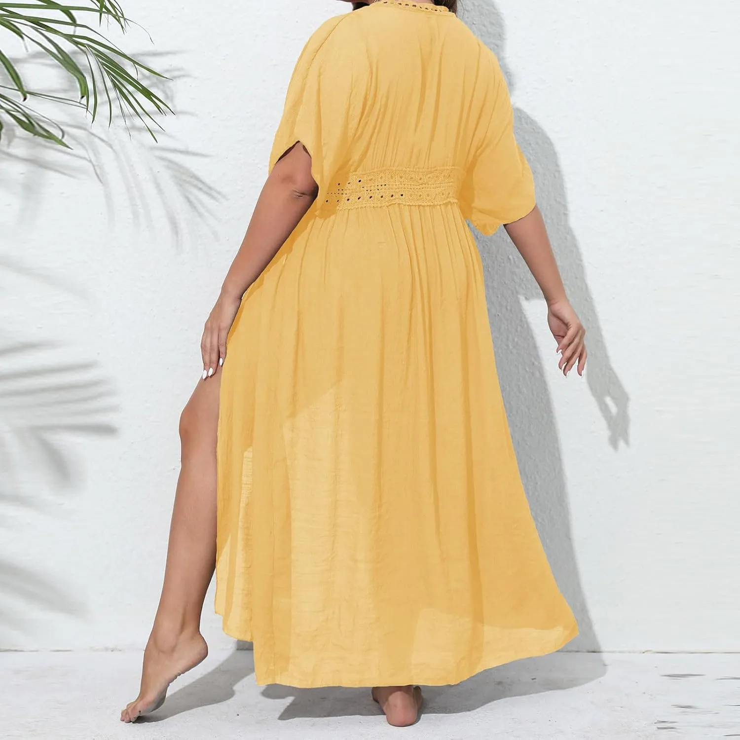Women's Long Summer Cardigan Plus Size Lightweight Open Front Tops Swimwear Crochet Sun Protection Beach Cover Ups