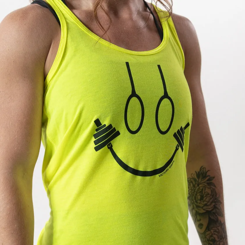 Women's Neon Yellow Happy Strong Tank
