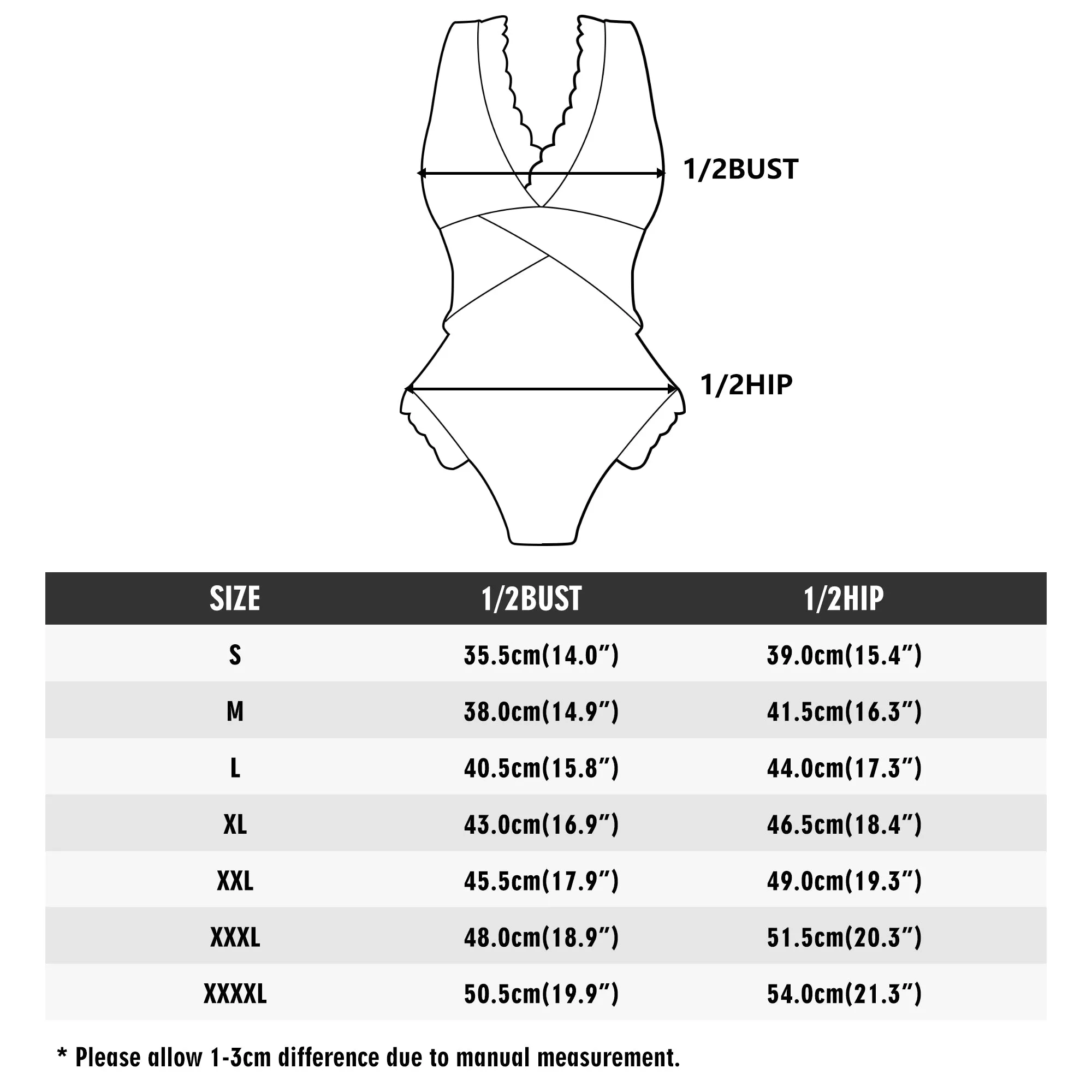 Womens Ocean Abstract Ruffle Edge Cross-Front One Piece Swimsuit Bathing Suit