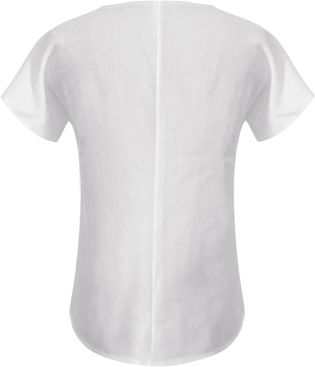 Women's Short Sleeve Tops Button Down Sun Shirt Lightweight Summer Sun Protection Shirts Loose Beach Vacation Blouse
