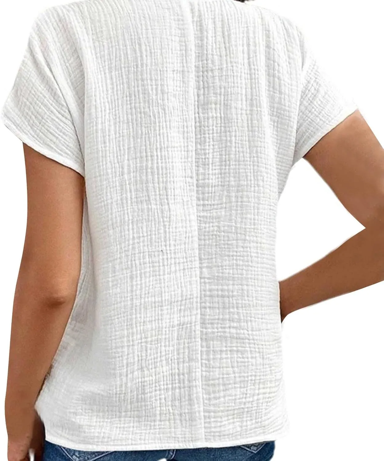 Women's Short Sleeve Tops Button Down Sun Shirt Lightweight Summer Sun Protection Shirts Loose Beach Vacation Blouse