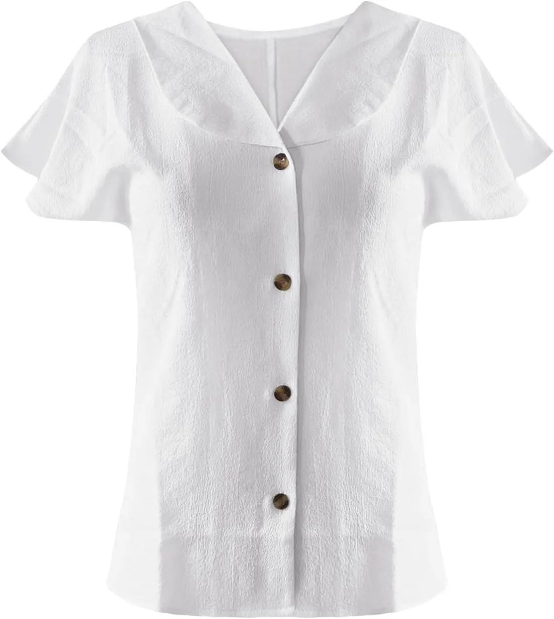 Women's Short Sleeve Tops Button Down Sun Shirt Lightweight Summer Sun Protection Shirts Loose Beach Vacation Blouse