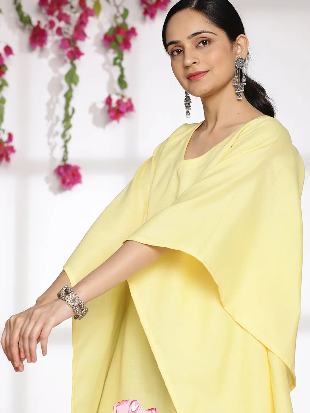 Yellow CottonSlub ShortKaftan - Heather