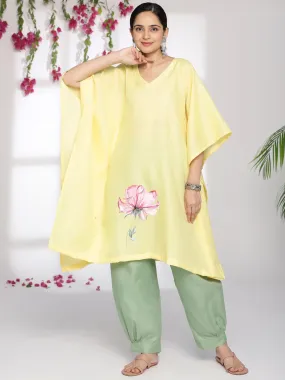 Yellow CottonSlub ShortKaftan - Heather